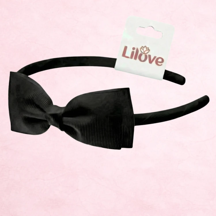Czarna opaska z kokardą 10 cm – zdjęcie 6