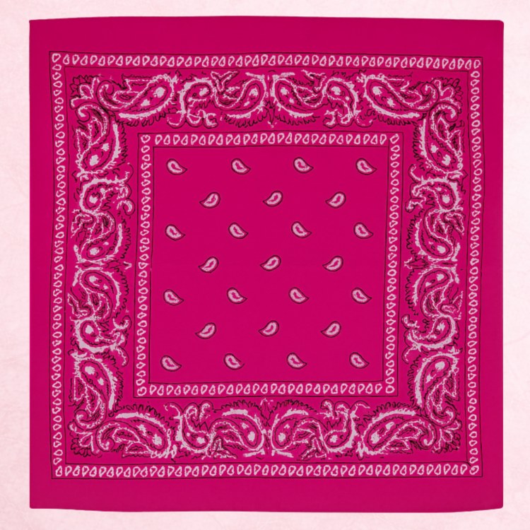 Chusta bandana na głowę różowa na szyję włosy - bawełniana, oddychająca – zdjęcie 6