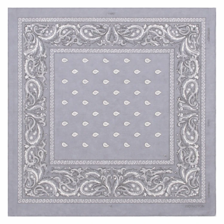 Chusta bandana na głowę szara na szyję do włosów - bawełniana, oddychająca