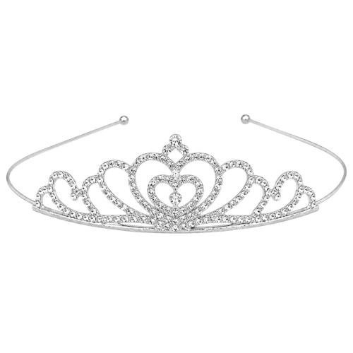 Srebrna tiara z cyrkoniami 12 cm