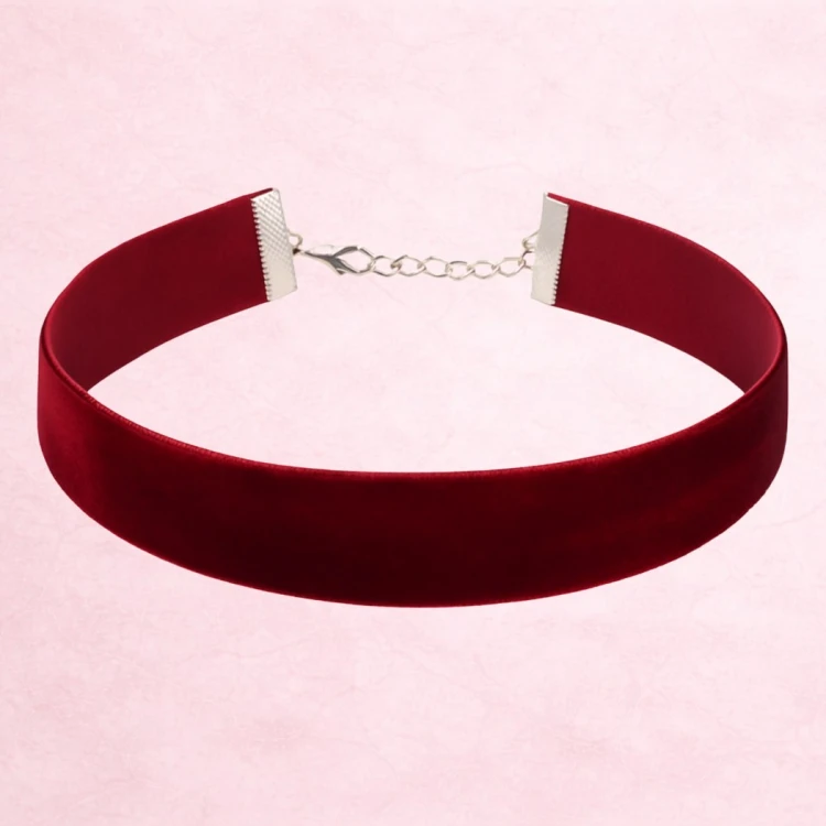 Choker naszyjnik czarny srebrny regulowany na szyję - aksamitny, elegancki – zdjęcie 3
