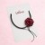 Choker naszyjnik czarny długi sznurek z bordową różą - elegancki, efektowny – zdjęcie 6
