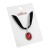 Choker naszyjnik czarny srebrny z kamieniem - regulowany, elegancki – zdjęcie 5