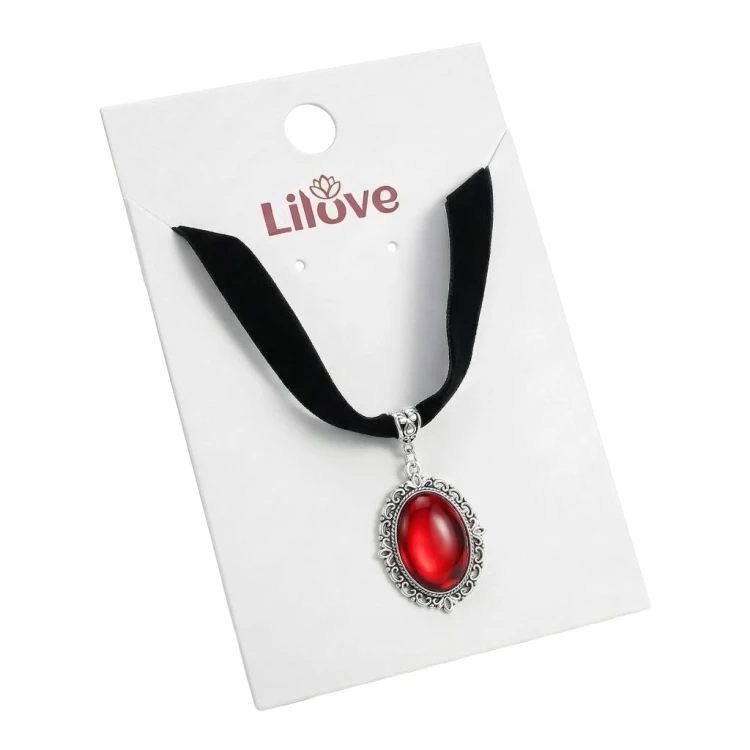 Choker naszyjnik czarny srebrny z kamieniem - regulowany, elegancki – zdjęcie 5