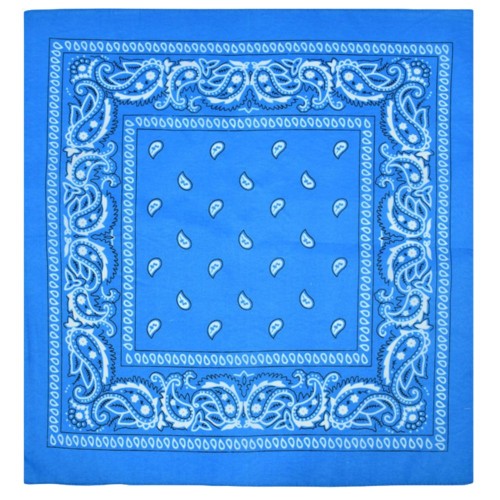 Chusta bandana na głowę niebieska na szyję włosy - bawełniana, oddychająca