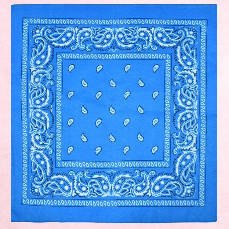 Chusta bandana na głowę niebieska na szyję włosy - bawełniana, oddychająca – zdjęcie 6