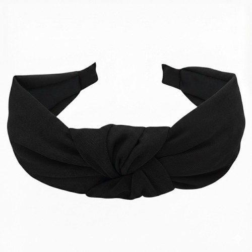 Czarna opaska z dzianiny z supłem