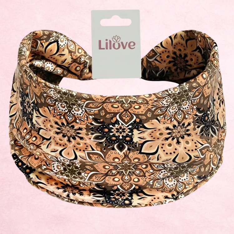 Beżowa opaska z supłem 14 cm – zdjęcie 6