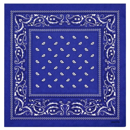 Chusta bandana na głowę niebieska na szyję włosy - bawełniana, oddychająca