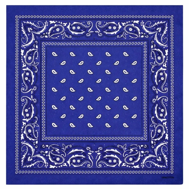 Chusta bandana na głowę niebieska na szyję włosy - bawełniana, oddychająca