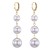 Kolczyki złote wkrętki wiszące długie z perłami - lekkie i eleganckie