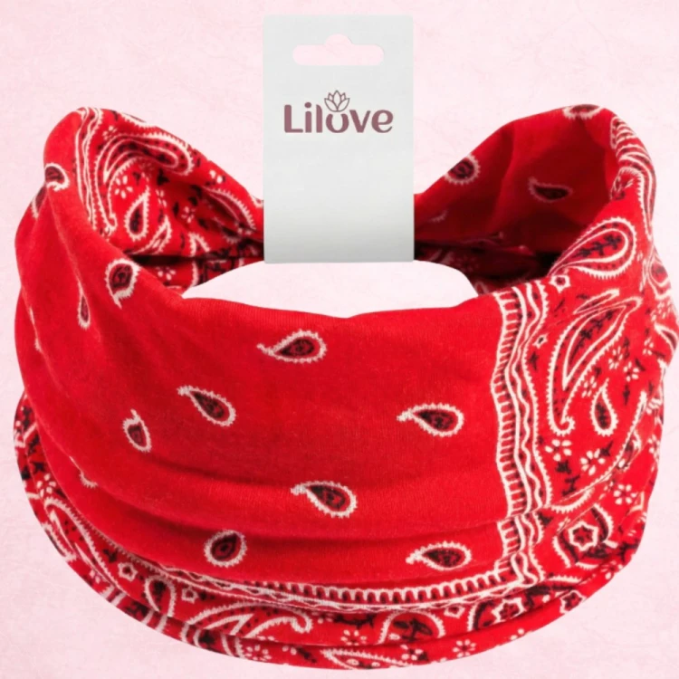 Czerwona opaska paisley 14 cm – zdjęcie 6