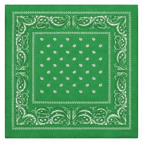 Chusta bandana na głowę zielona na szyję włosy - bawełniana, oddychająca