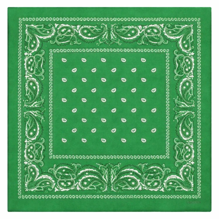 Chusta bandana na głowę zielona na szyję włosy - bawełniana, oddychająca