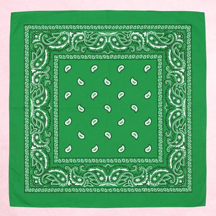 Chusta bandana na głowę zielona na szyję włosy - bawełniana, oddychająca – zdjęcie 6