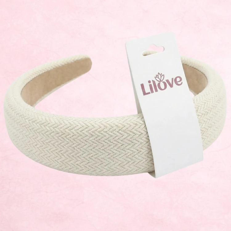 Kremowa pleciona opaska 4 cm – zdjęcie 6