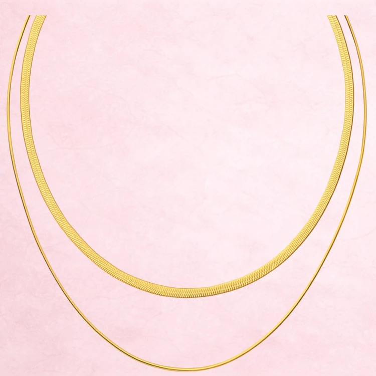 Naszyjnik złoty łańcuszek ze stali chirurgicznej - pozłacany 18k złotem – zdjęcie 7