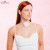 Choker naszyjnik biały długi sznurek z szyfonową różą - elegancki efektowny – zdjęcie 4