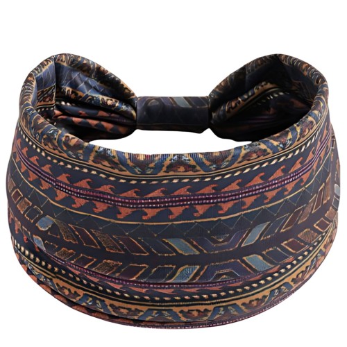 Granatowa opaska etniczna 14 cm