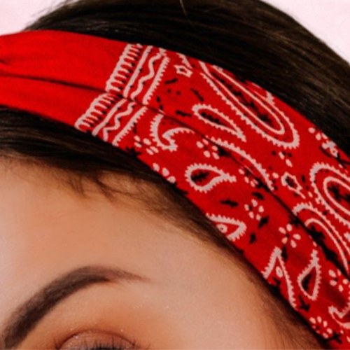 Czerwona opaska paisley z wiązaniem 10 cm – zdjęcie 4