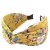 Żółta opaska w kwiaty z supłem 6 cm