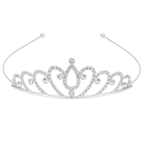 Delikatna srebrna tiara z cyrkoniami