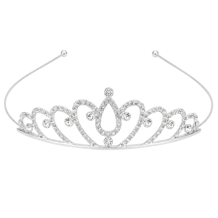 Delikatna srebrna tiara z cyrkoniami