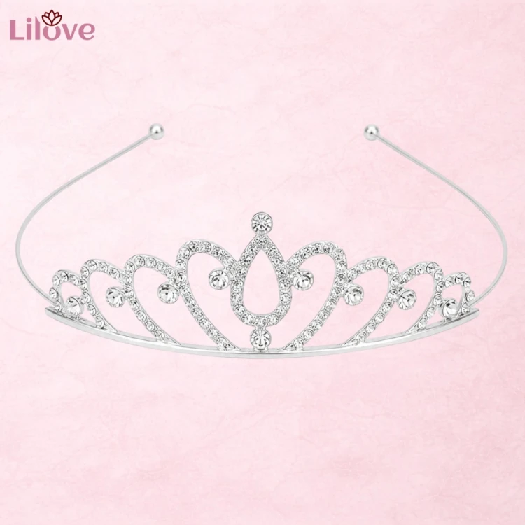 Delikatna srebrna tiara z cyrkoniami – zdjęcie 2