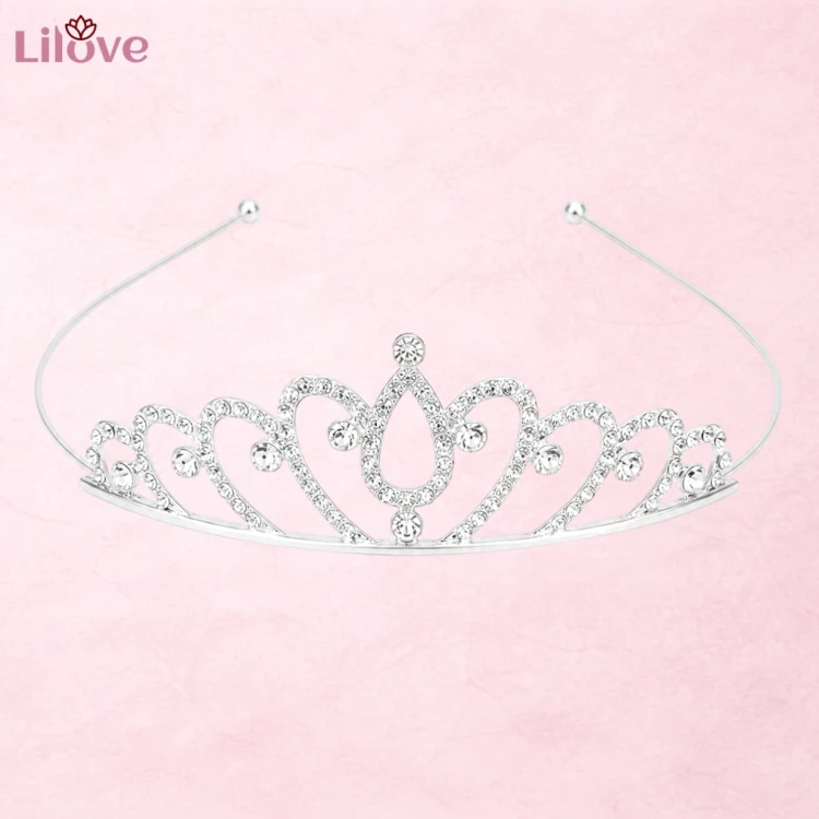 Delikatna srebrna tiara z cyrkoniami – zdjęcie 3