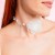 Choker naszyjnik biały z koralikami z różą z szyfonu - elegancki, efektowny – zdjęcie 3