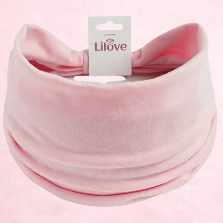 Jasnoróżowa opaska z supłem 14 cm – zdjęcie 6
