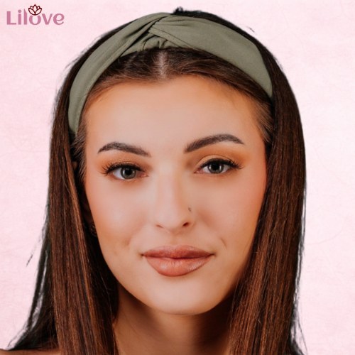 Khaki opaska z supłem 5 cm – zdjęcie 3