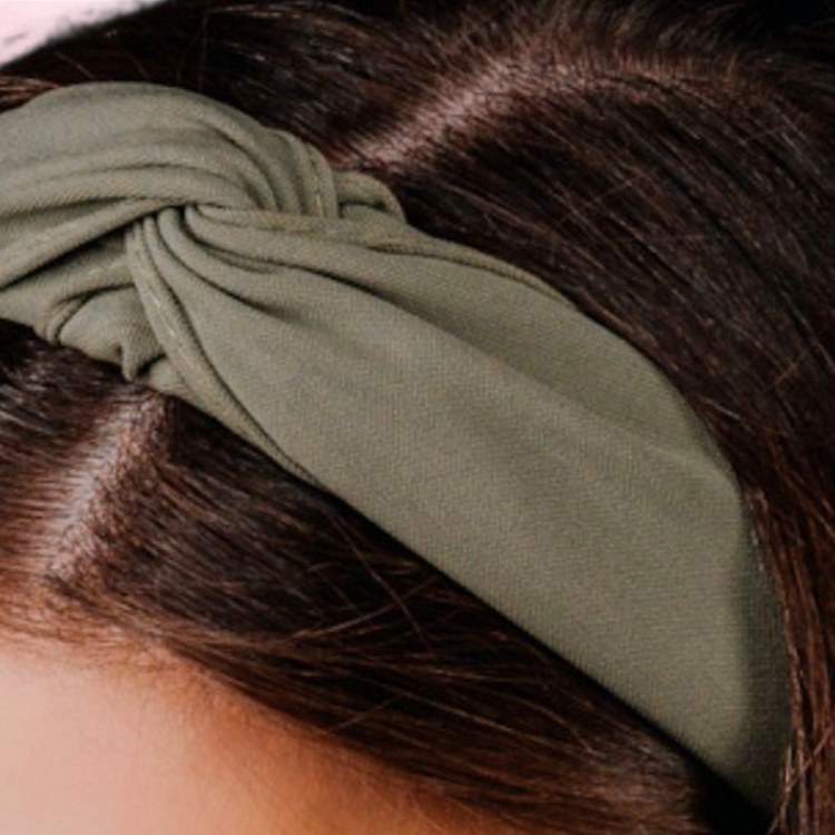 Khaki opaska z supłem 5 cm – zdjęcie 4