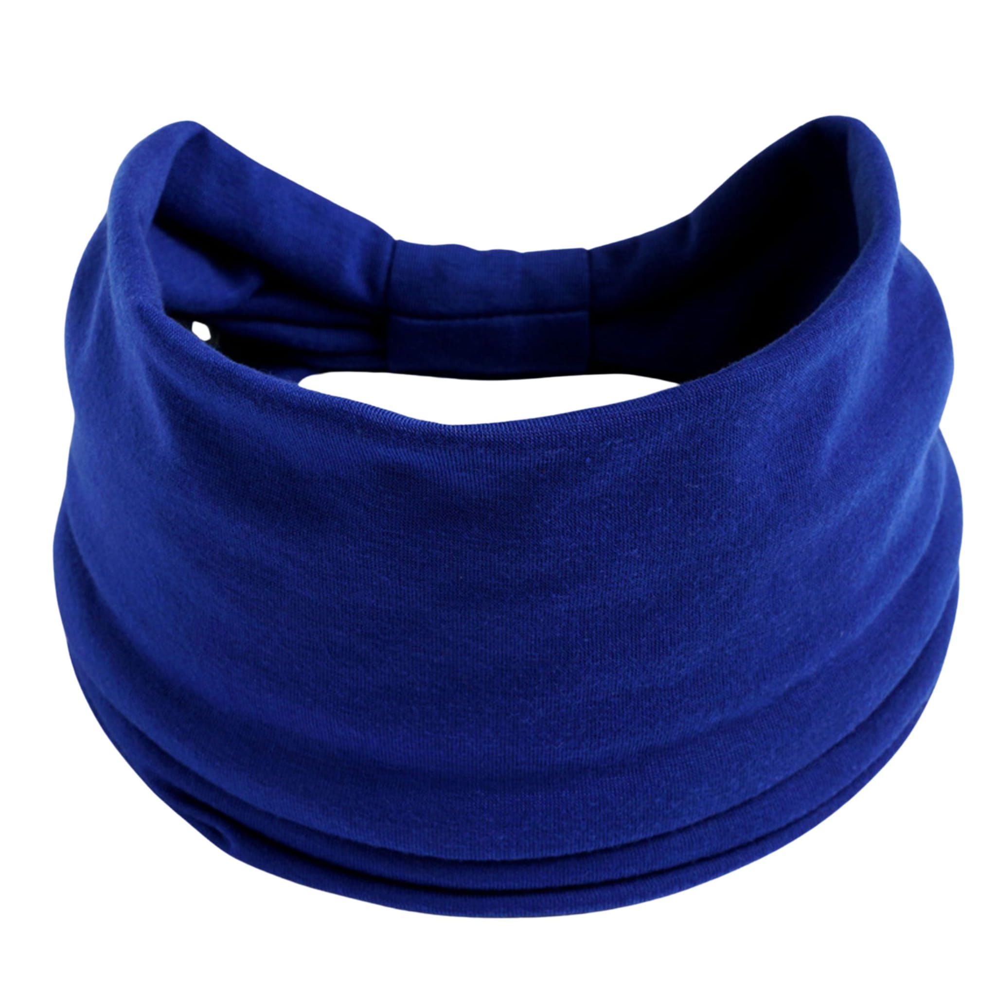 Opaska do Włosów Niebieska Turban na Głowę Szeroka Elastyczna MIŁA W DOTYKU