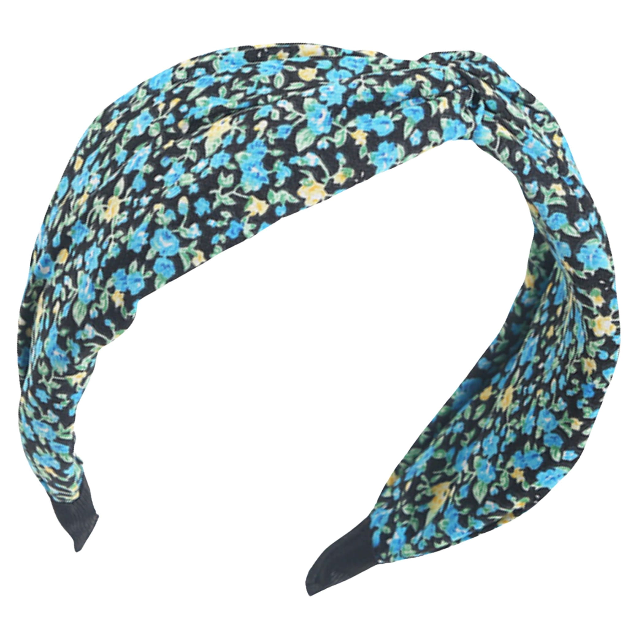 Opaska do Włosów Czarna Szeroka z Ozdobnym Supłem w Kwiaty Lekka i Wygodna
