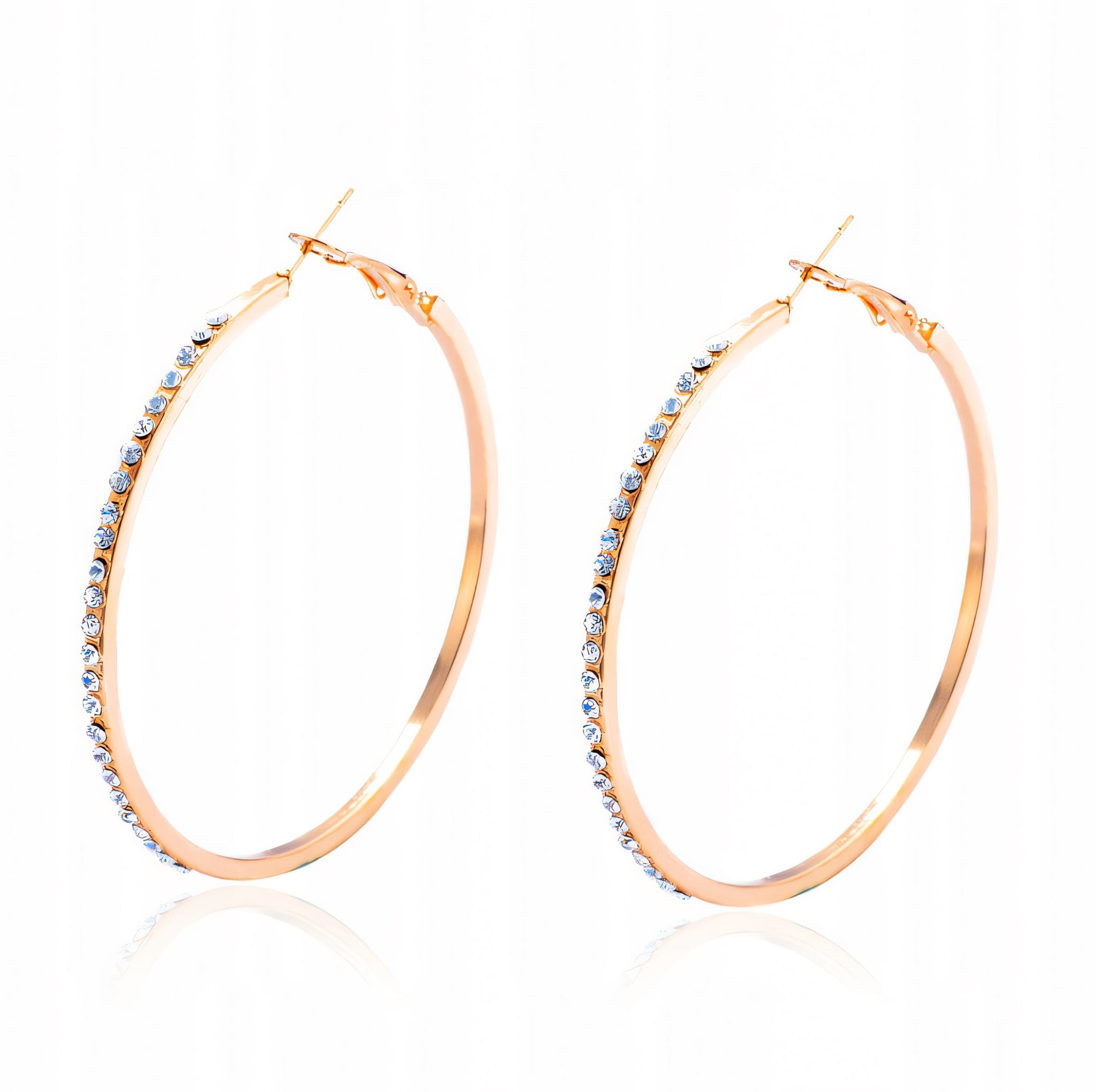 Kolczyki Wiszące Złote Różowe Długie Duże Subtelne Koła Lekkie i Efektowne