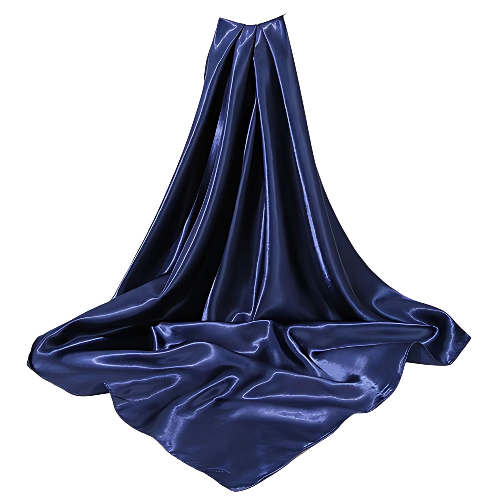 Chusta na Głowę Granatowa Szalik Apaszka do Włosów Duża Satynowa Wiązana