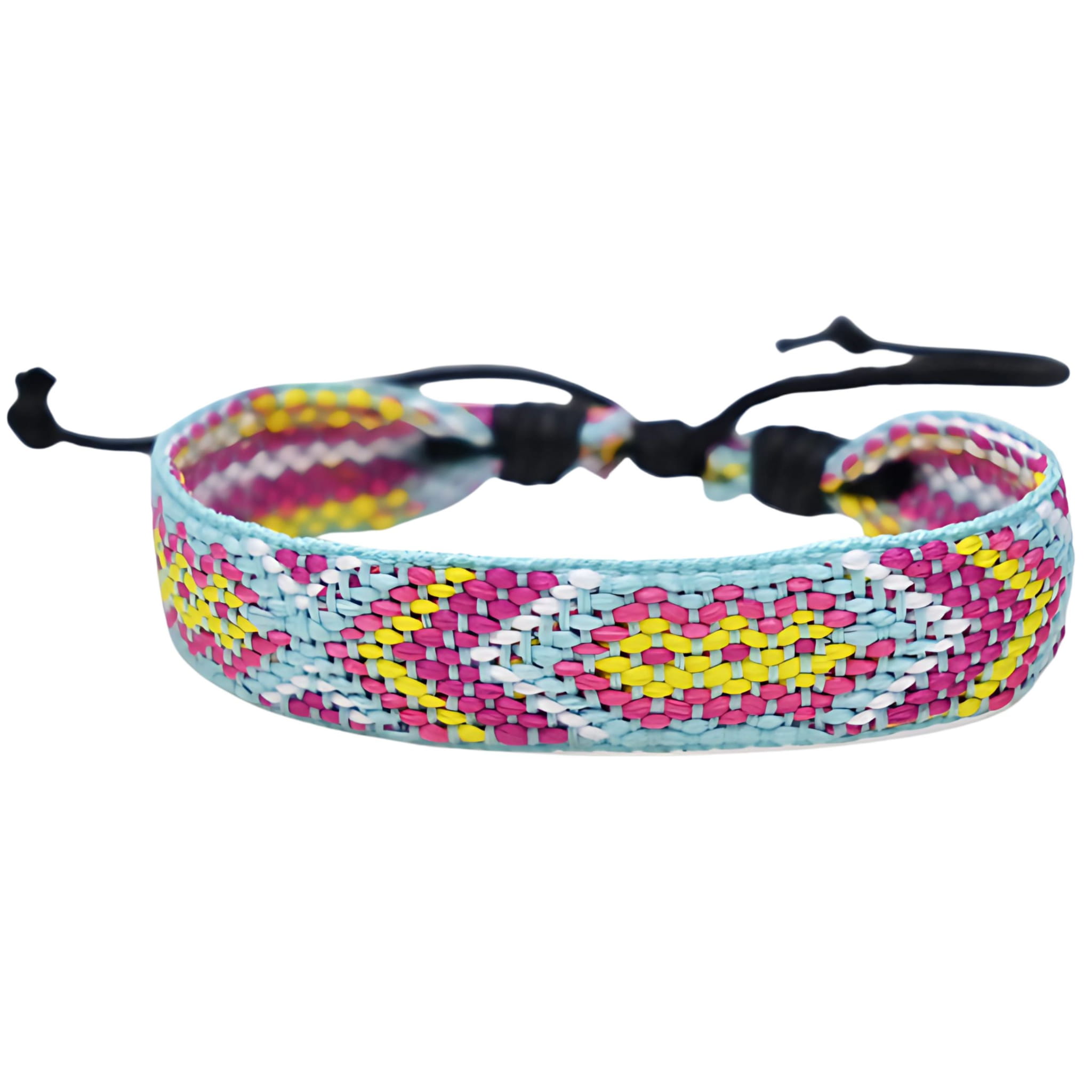 Bransoletka Sznurkowa Błękitna Regulowana Pleciony Wzór Lekka i Wygodna