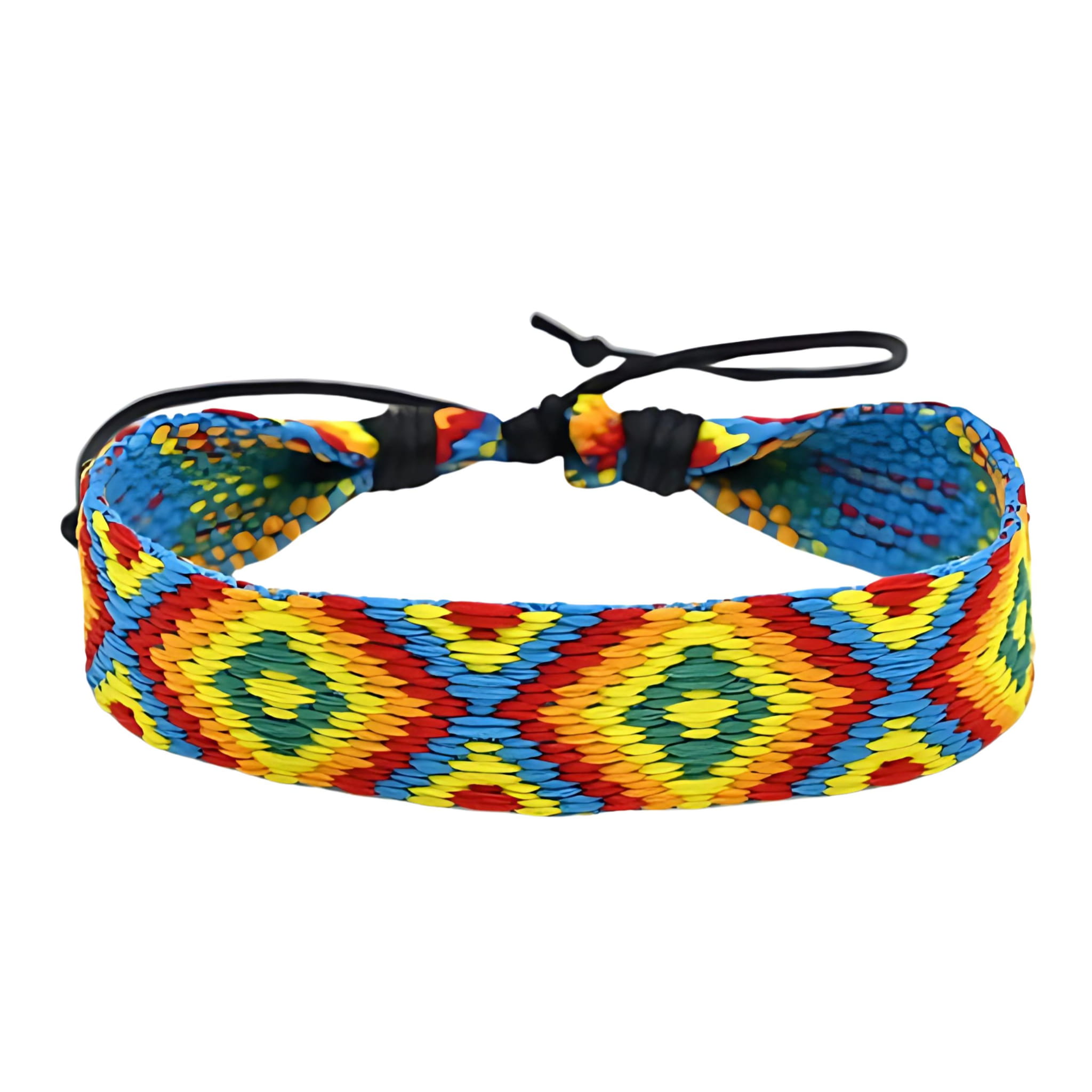 Bransoletka Sznurkowa Niebieska Regulowana Pleciony Wzór Lekka i Wygodna