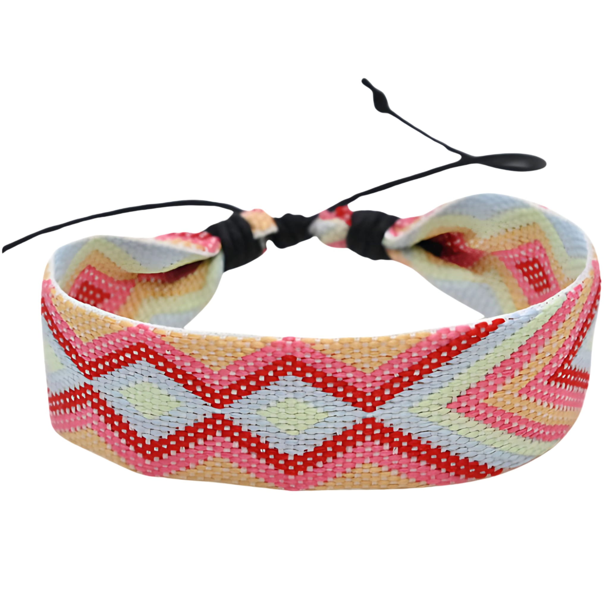 Bransoletka Sznurkowa Różowa Regulowana z Plecionym Wzorem Lekka i Wygodna