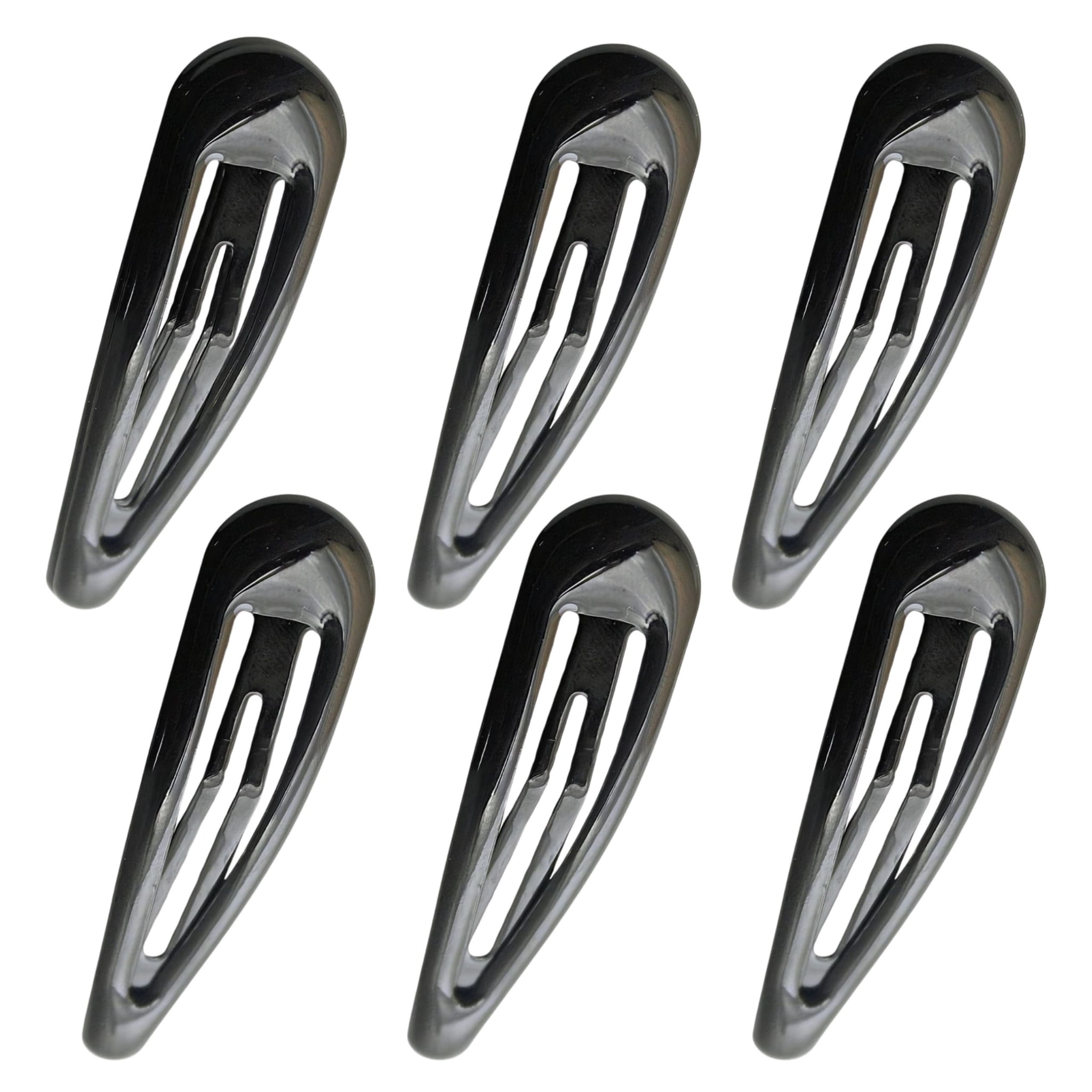 Spinki do Włosów Czarne Zestaw 6 sztuk Pyki Lakierowane Lekkie i Wytrzymałe