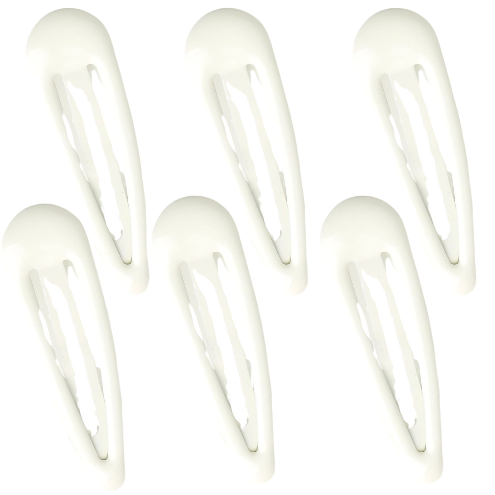 Spinki do Włosów Białe Zestaw 6 sztuk Pyki Lakierowane Lekkie i Wytrzymałe