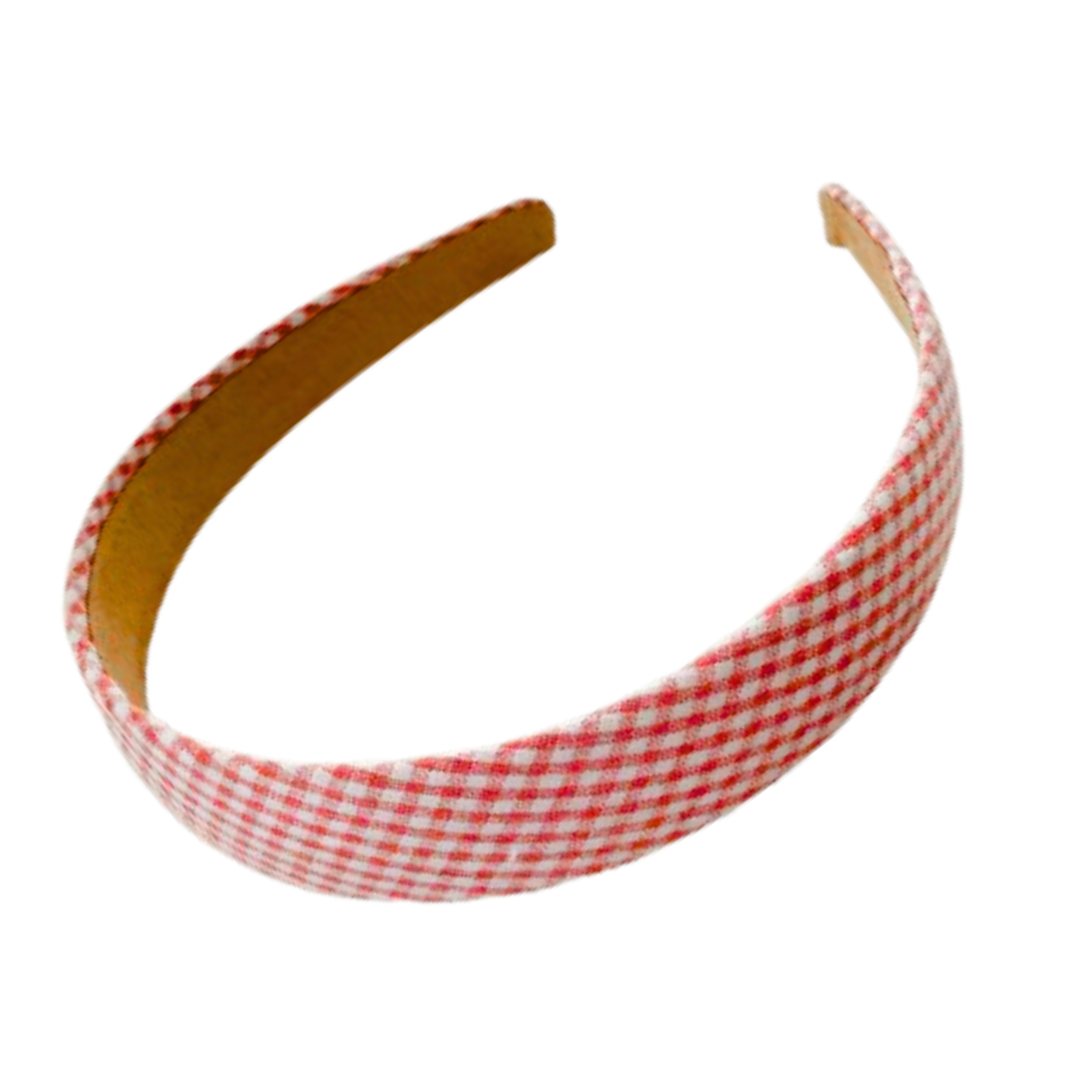 Opaska do Włosów Czerwona Szeroka na Głowę w Kratkę Pudrowa Lekka i Wygodna