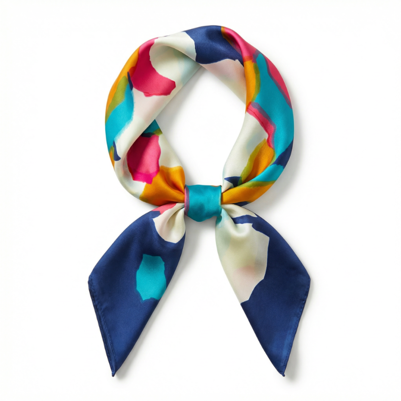 Apaszka chusta kolorowa damska na głowę szyję włosy - elegancka, satynowa