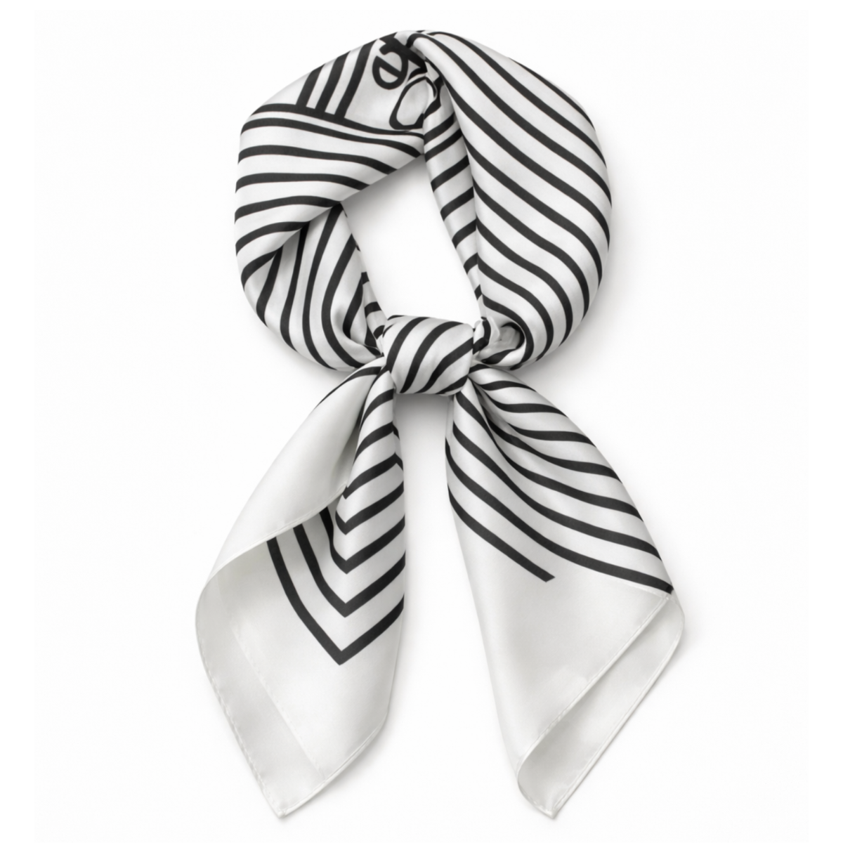 Apaszka chusta biała damska na głowę szyję włosy - elegancka, satynowa