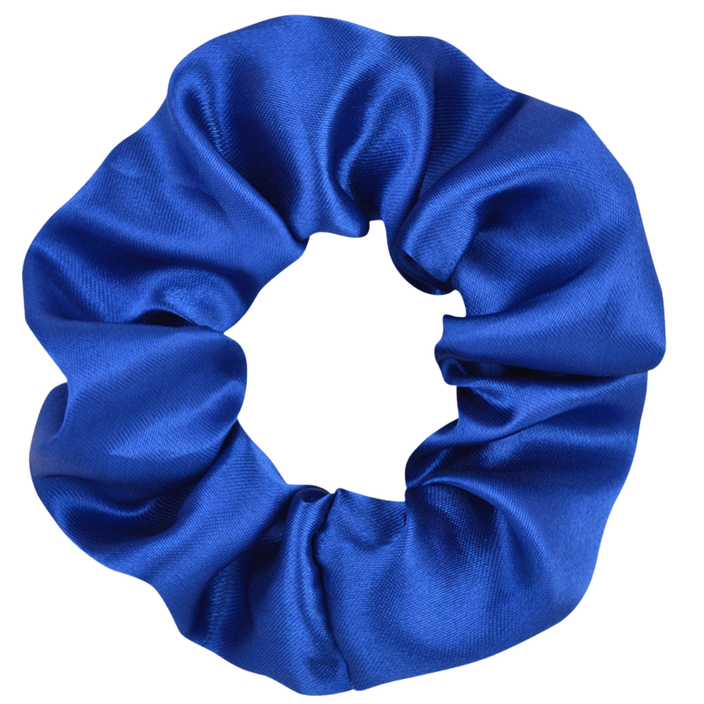 Gumka do włosów satynowa niebieska - bez łączeń, bezpieczna dla włosów