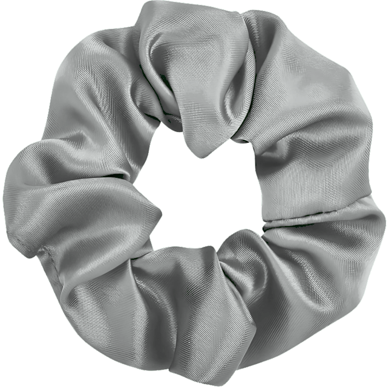 Gumka do włosów satynowa szara - bez łączeń, bezpieczna dla włosów