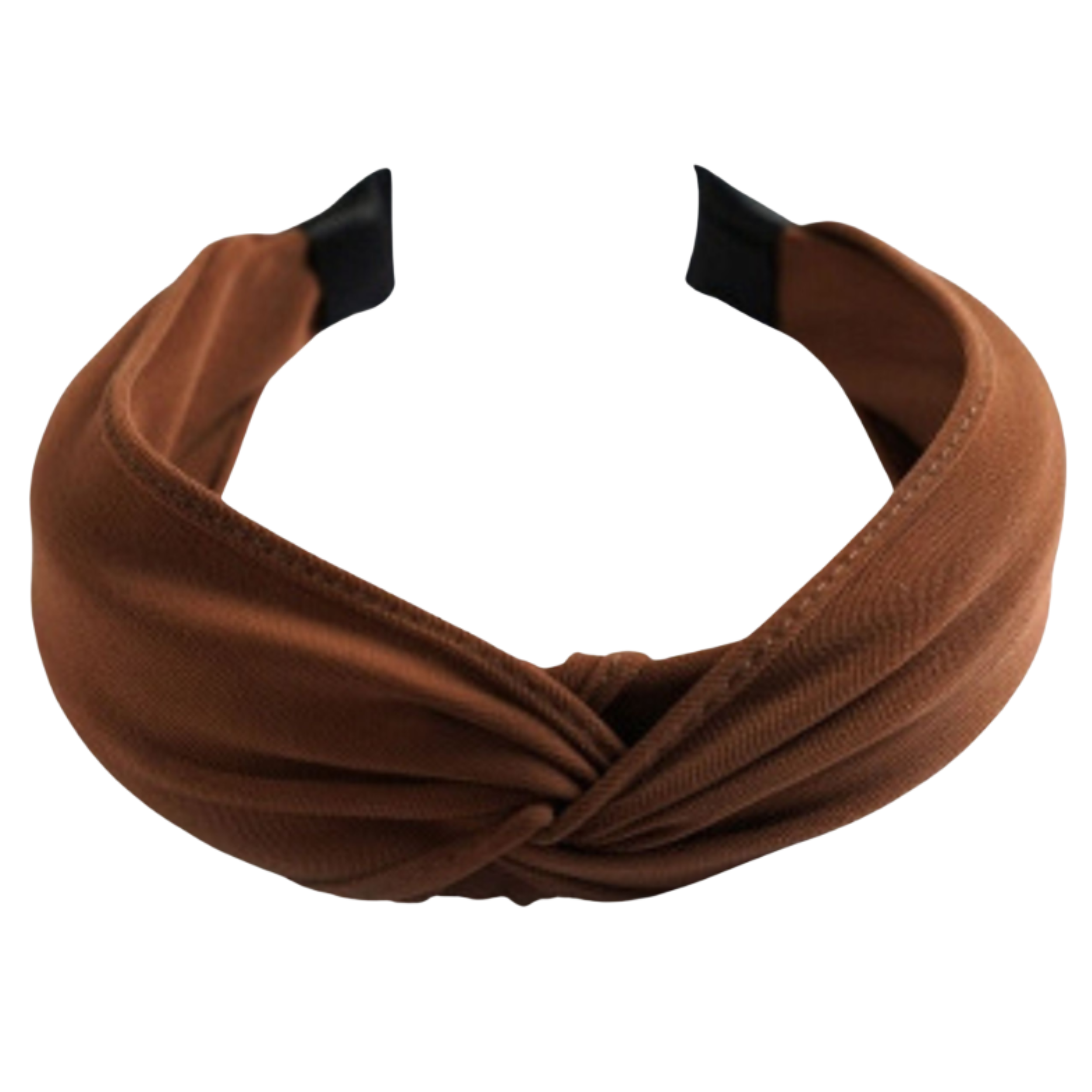 Opaska na głowę szeroka brązowa z supłem do włosów - wygodna, nie uciska