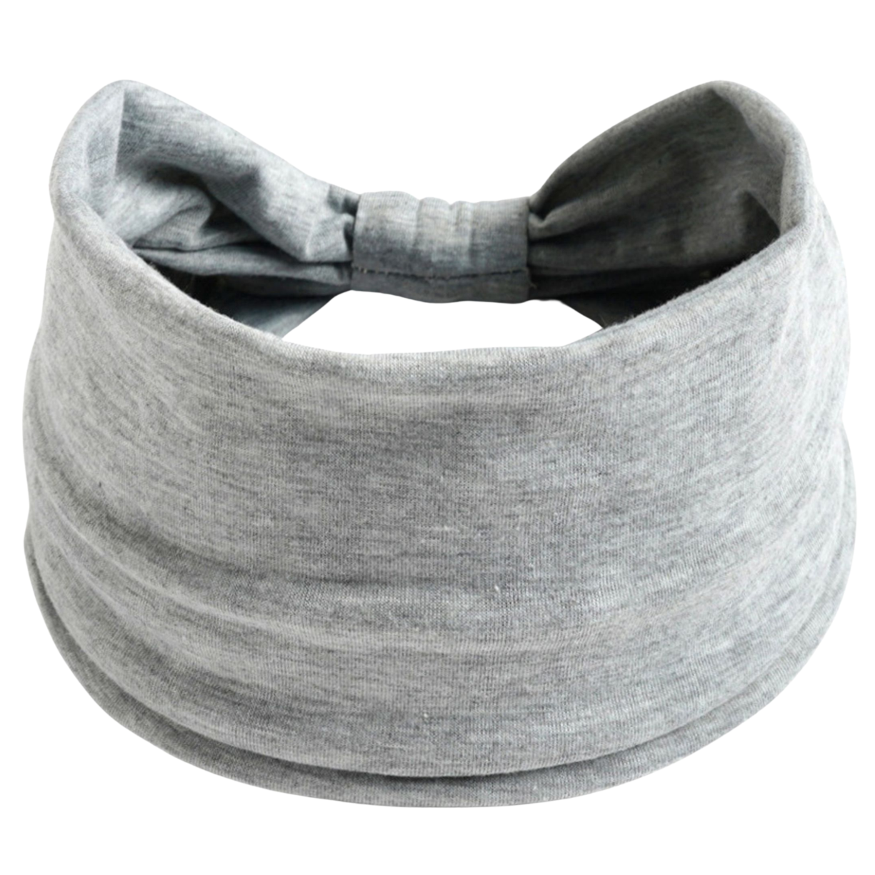 Opaska na głowę szeroka szara z supłem turban na włosy - miękka, nie uciska