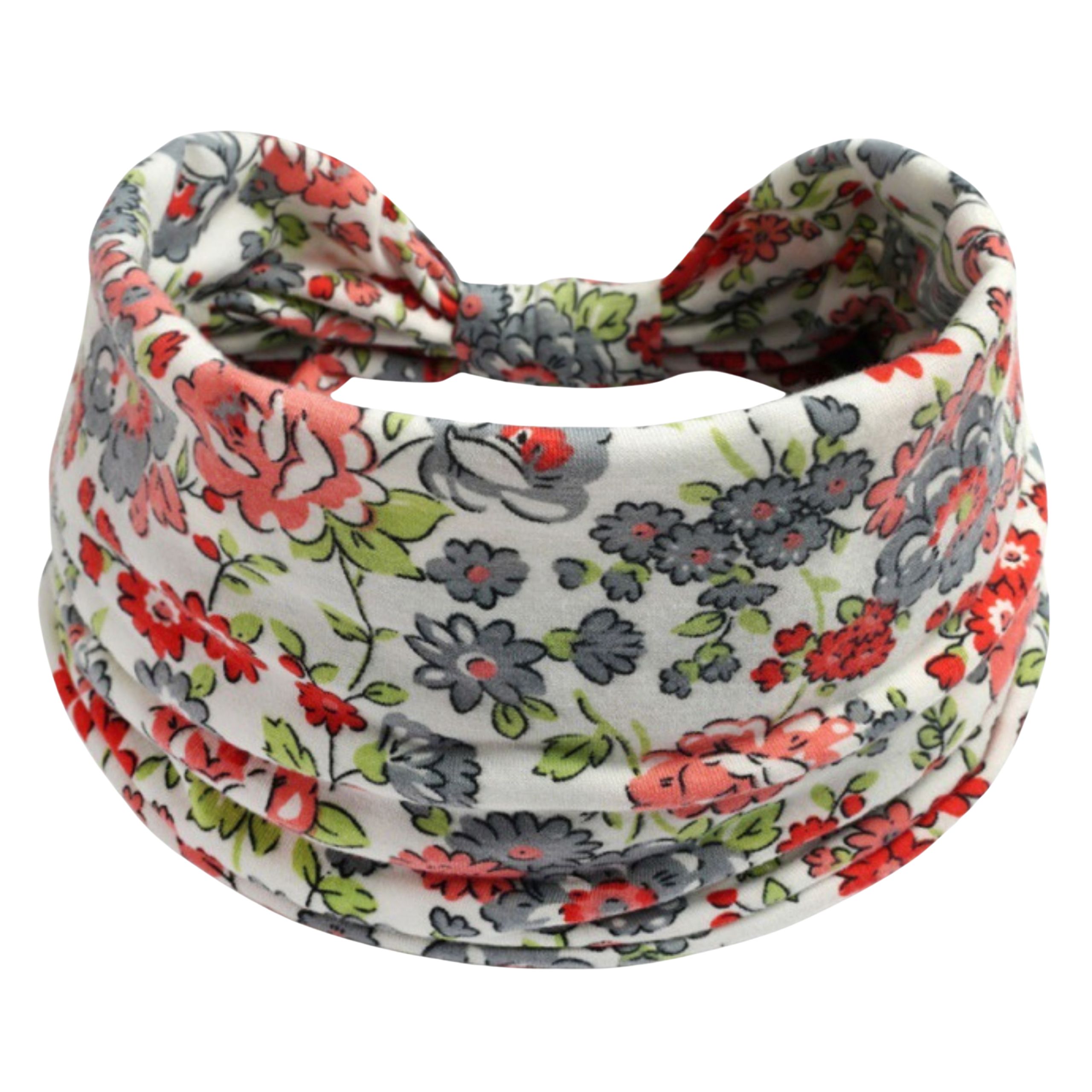 Opaska na głowę szeroka biała z supłem na włosy - miękka, nie uciska